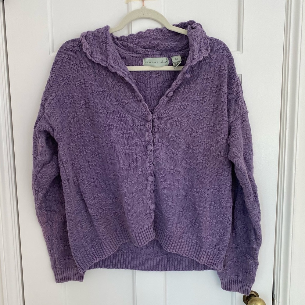 Vintage Purple Textured Cardigan